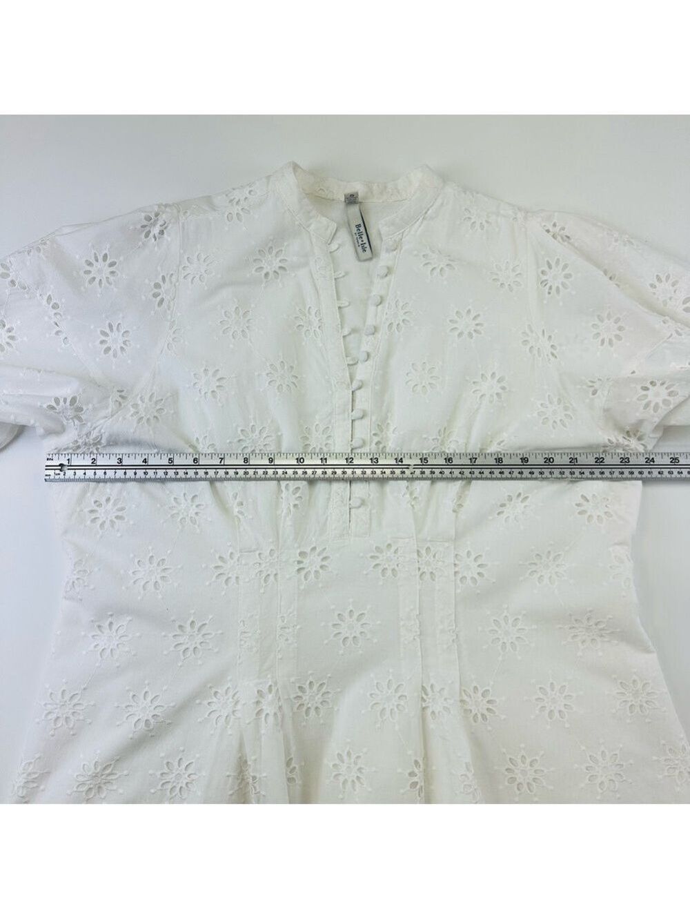 Curvy Girl white eyelet cotton dress Size 16 Torrid Belle Isle Puff Sleeve - Picture 7 of 16